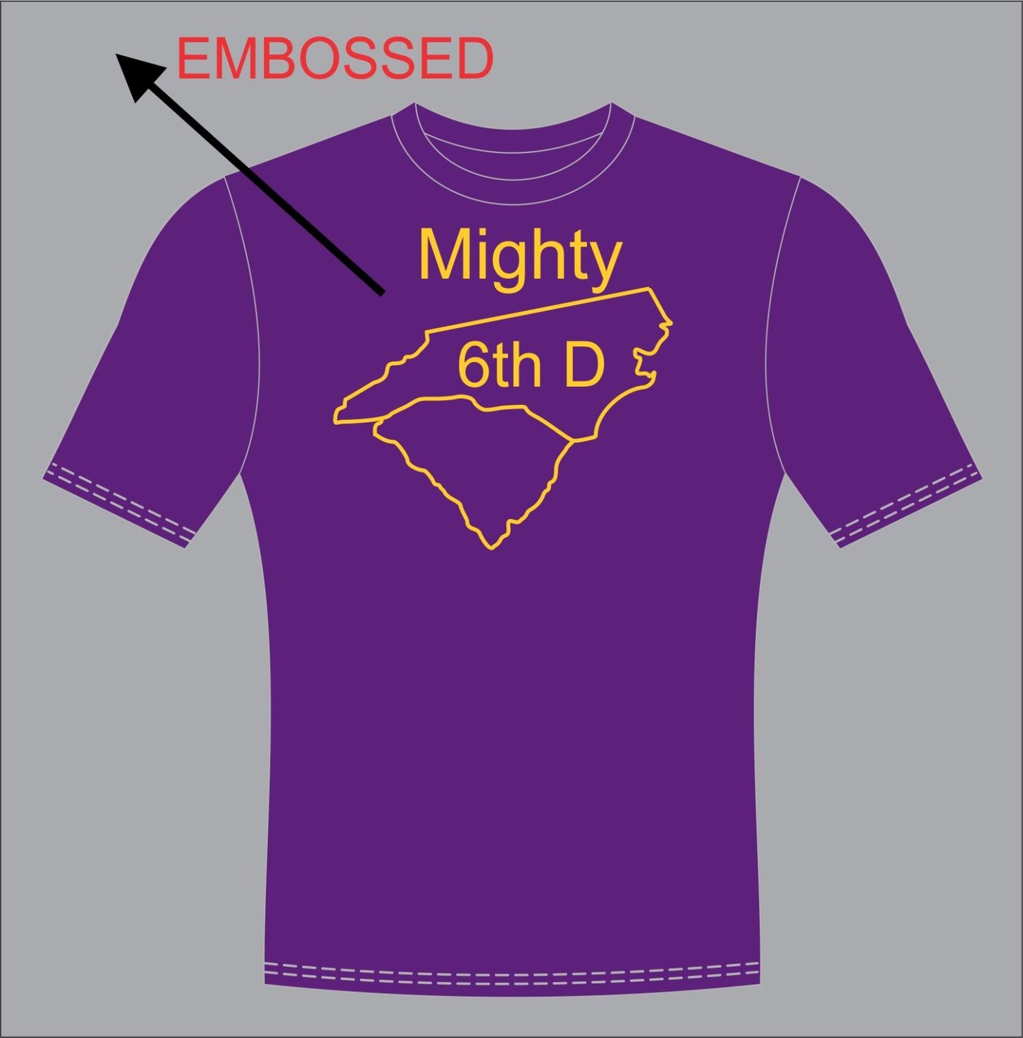 6th  District Embossed(Purple Short Sleeve)
