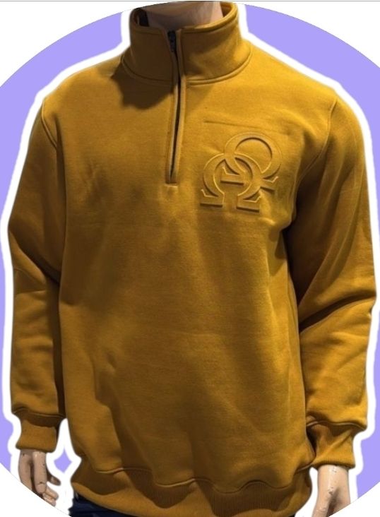 3/4 Zip Sweatshirt: Runs small with Double Hooks please order ONE size up. Purple or Old Gold