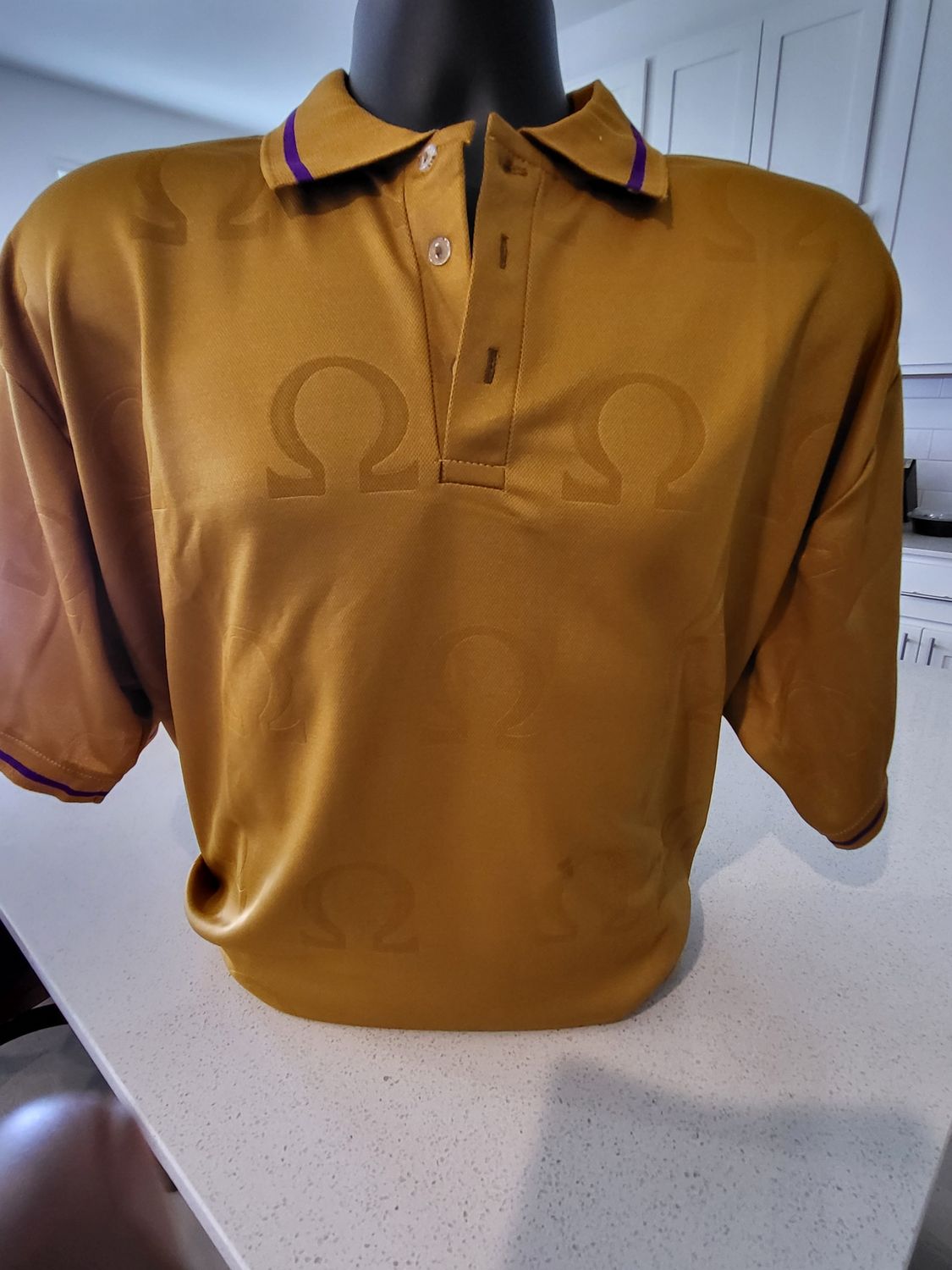 Old Gold Ω Branded Polo Shirt Dry Fit (Short Sleeve)