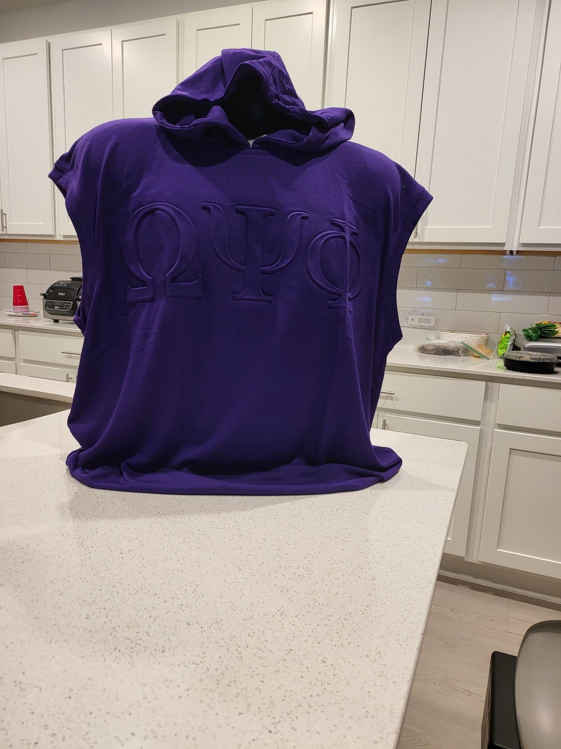 Omega Psi Phi Purple cotton/poly Sleeveless Hoodie 