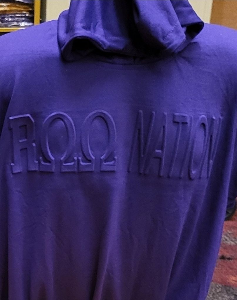 ROO Nation Purple Embossed cotton/poly Sleeveless Hoodie 