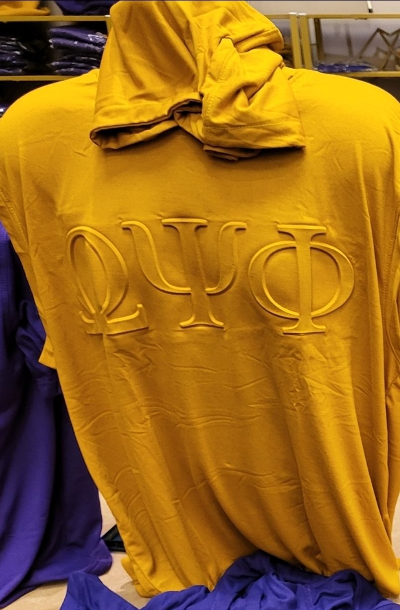 Omega Psi Phi Gold cotton/poly Sleeveless Hoodie 
