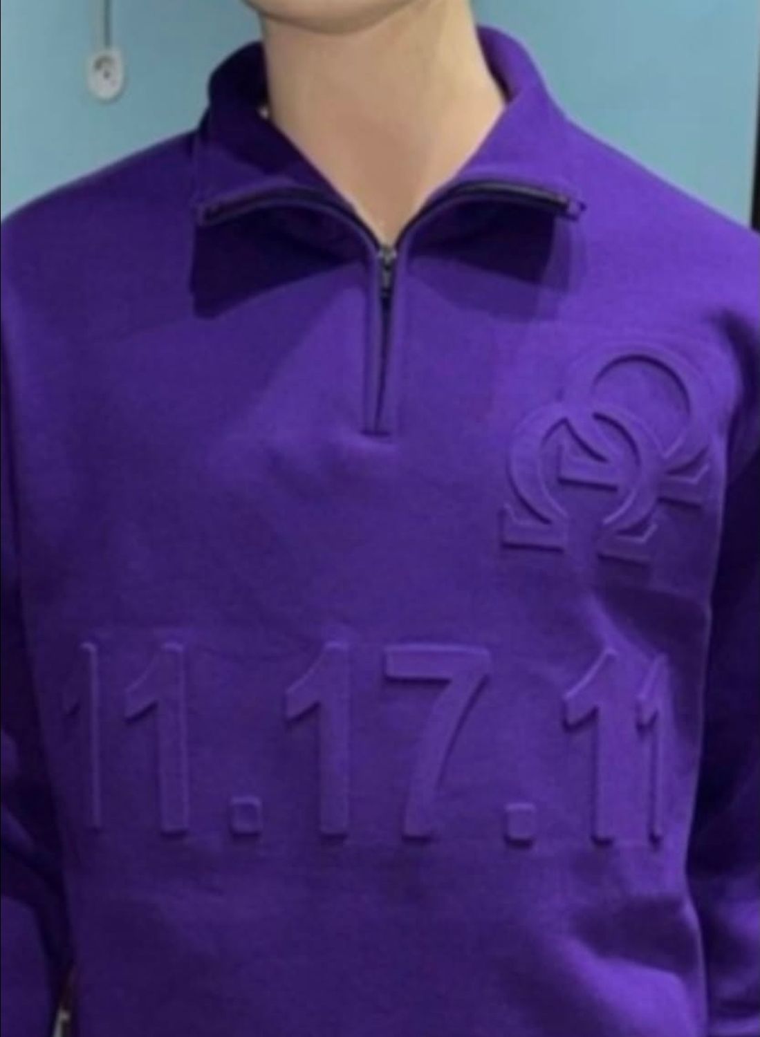 11.17.11 Purple 3/4 Zip Sweatshirt: Runs small with Double Hooks please order ONE size up. Purple 