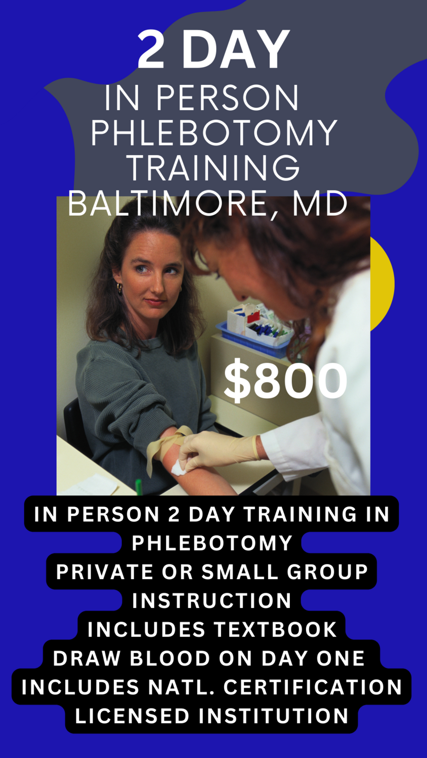In Person Certified Phlebotomy Technician Course w/National Certification Exam