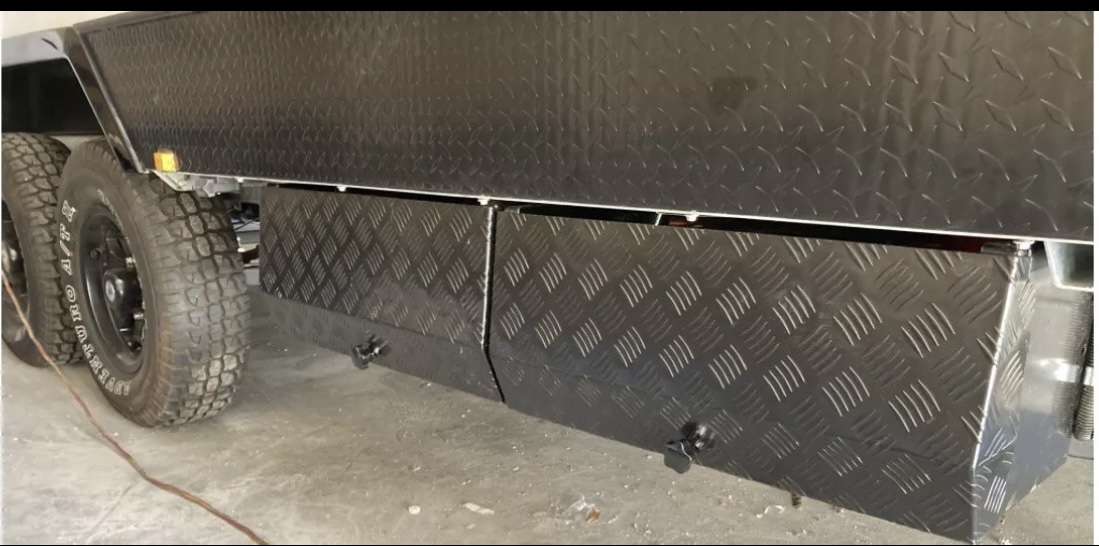 Large Caravan Battery Box Black for 200AH Lithium Battery 600L X 260W x 240H