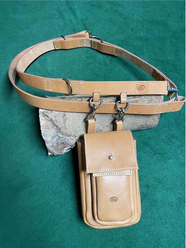 Leder Doppel Gürtel mit doppelter Leder Tasche Leder Doppel Gürtel mit doppelter Leder Tasche
