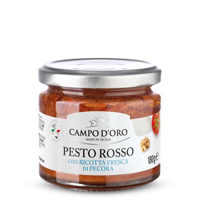 RØD PESTO MED FERSK RICOTTAOST