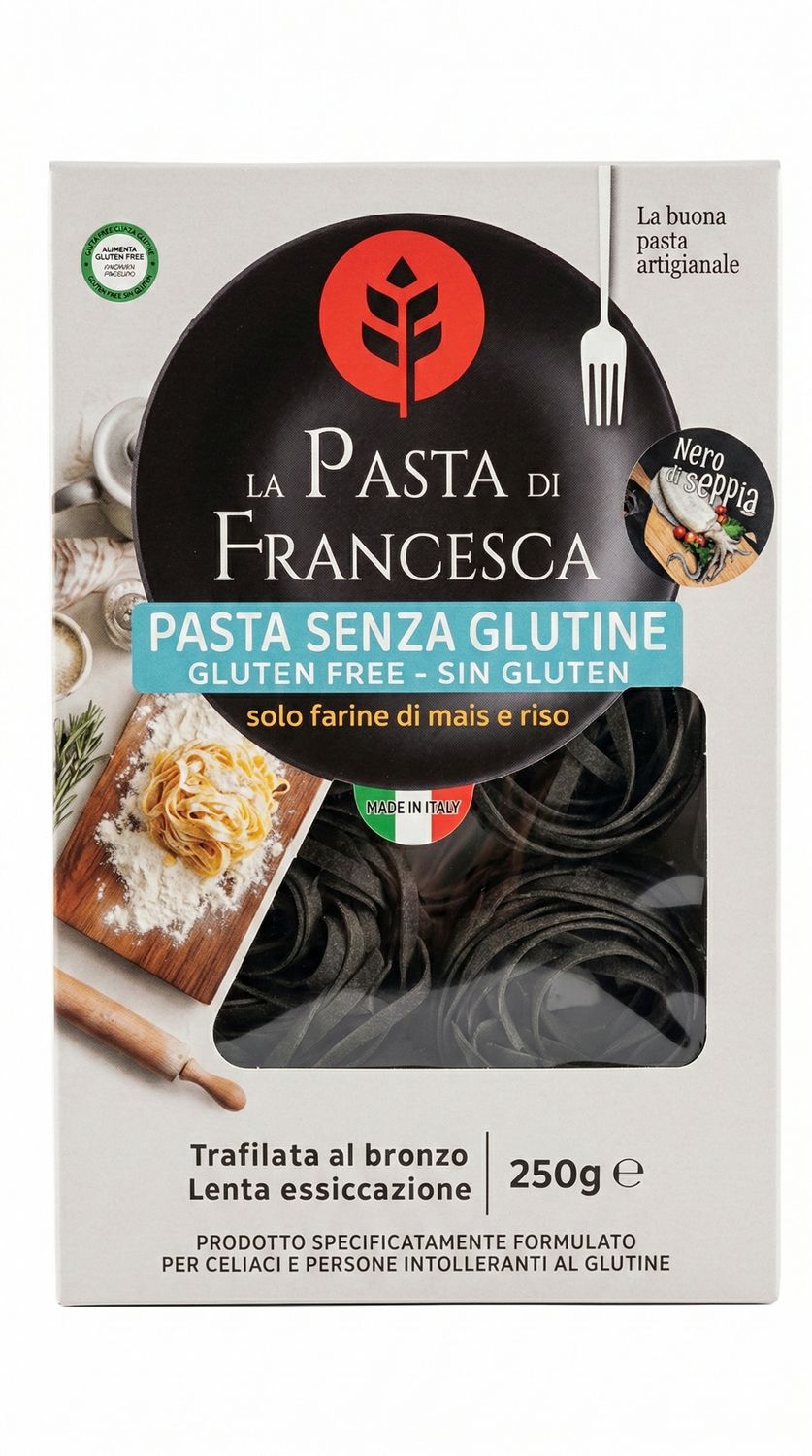 FETTUCCINE MED BLEKKSPRUTTBLEKK - GLUTENFRI EGGPASTA