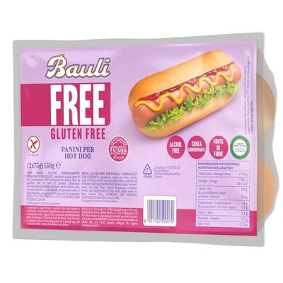 BAULI PØLSEBRØD MED SURDEIG  2x75gr. GLUTENFRI