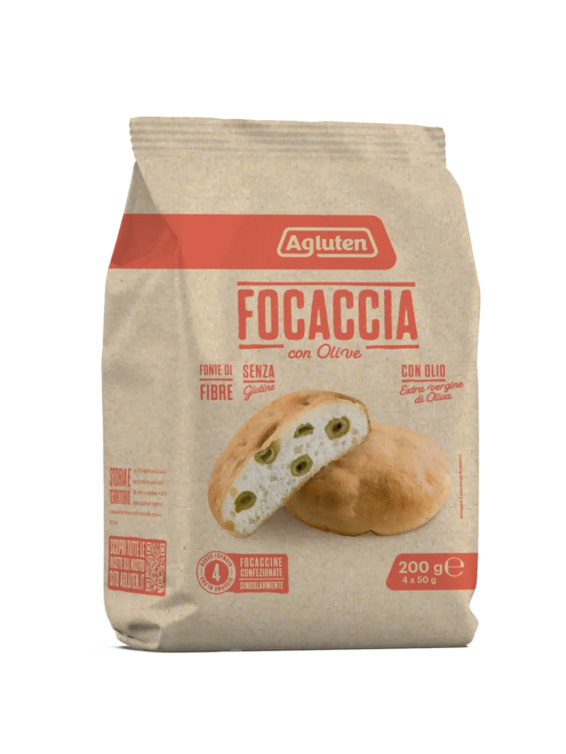 FOCACCIA MED OLIVEN STK: 4 X 50GR - GLUTENFRI