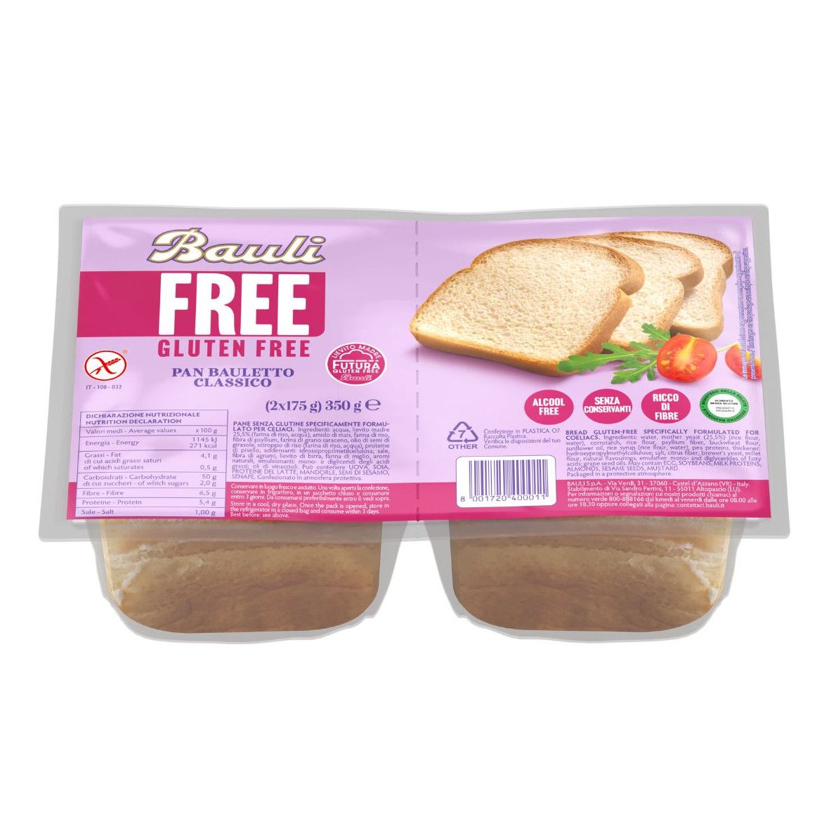 BAULI PAN BAULETTO  350gr. GLUTENFRI