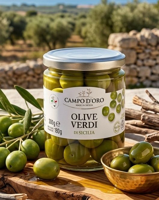 SICILIANSKE GRØNNE OLIVEN