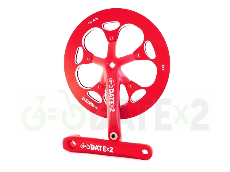 DATE CHx63T-RED strongest 7075AL crankset for a much better cadence &amp; no more ghost pedalling