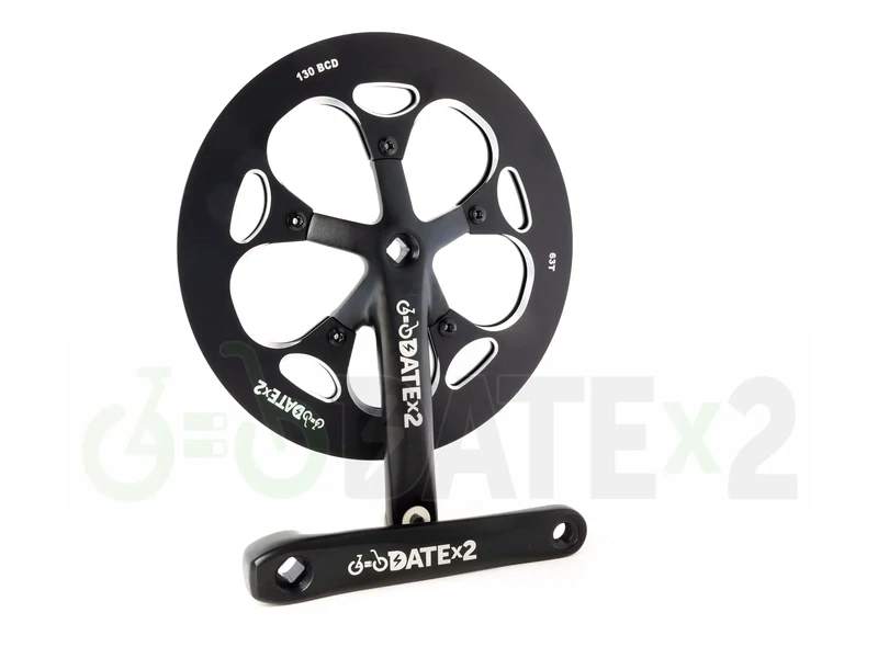 DATE CHx63T-BLACK strongest 7075AL crankset for a much better cadence &amp; no more ghost pedalling