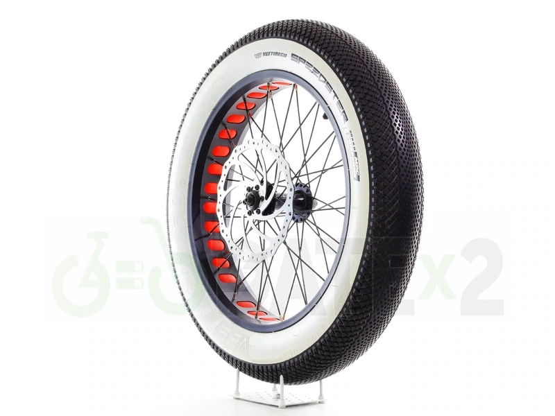 DATE VEEx3 SPEEDSTER white walls probably the lightest 20x4 VEE city tires in the world (RED rim tape)