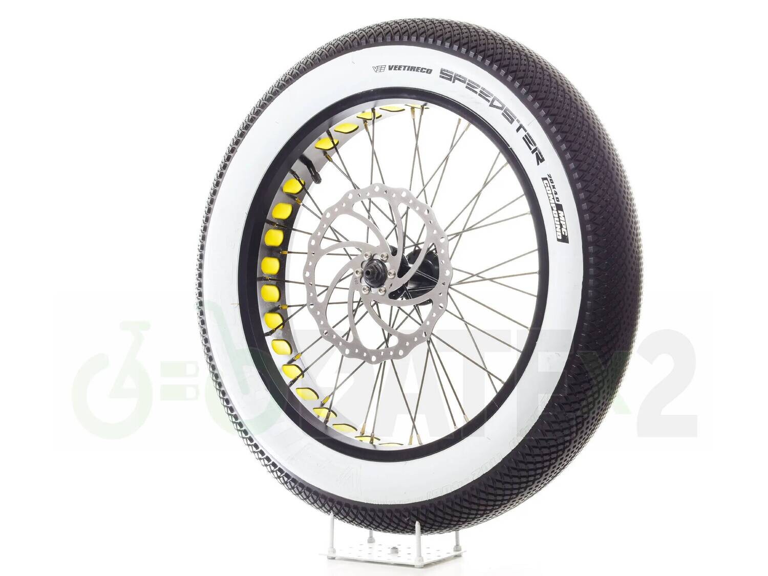 DATE VEEx3 SPEEDSTER white walls probably the lightest 20x4 VEE city tires in the world (GOLD rim tape)