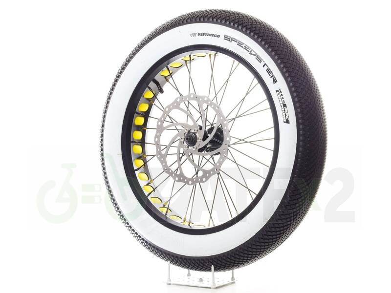 DATE VEEx3 SPEEDSTER white walls probably the lightest 20x4 VEE city tires in the world (GOLD rim tape)