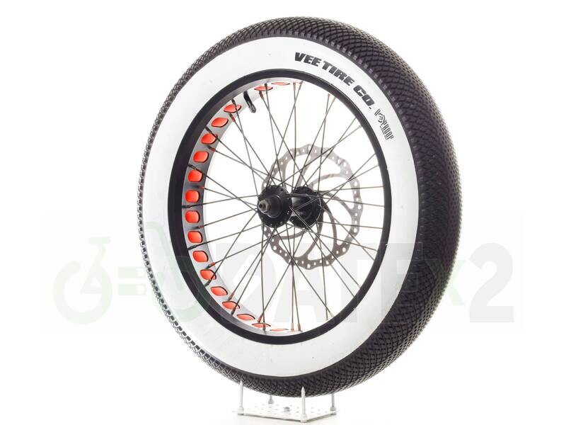 DATE VEEx4 SPEEDSTER ARAMID BELT probably the lightest puncture-proof 20x4 VEE city tires for 204 fat bikes in the world (RED rim tape)