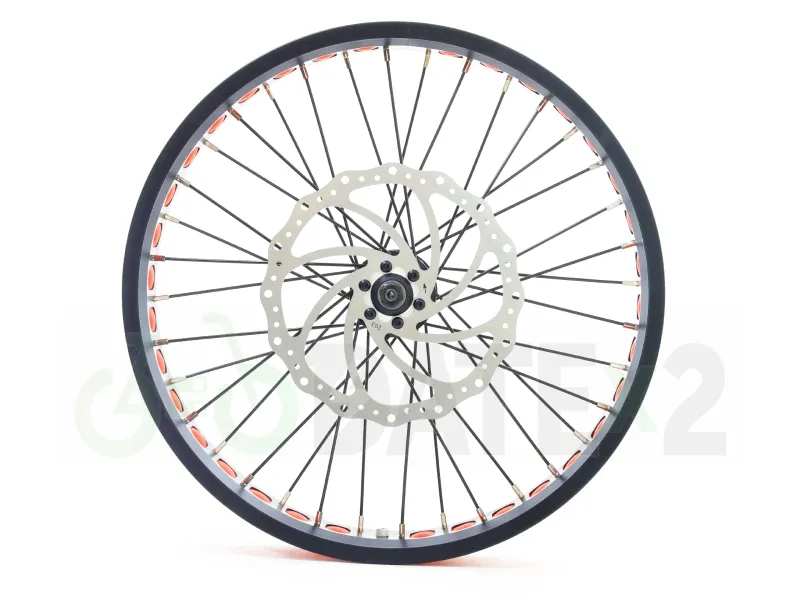 DATE Wx1F-RED proper 36 spokes, 204 bicycle front wheel with quick release &amp; red rim tape