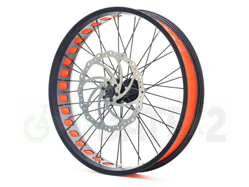 DATE Wx1F-RED proper 36 spokes, 204 bicycle front wheel with quick release &amp; red rim tape
