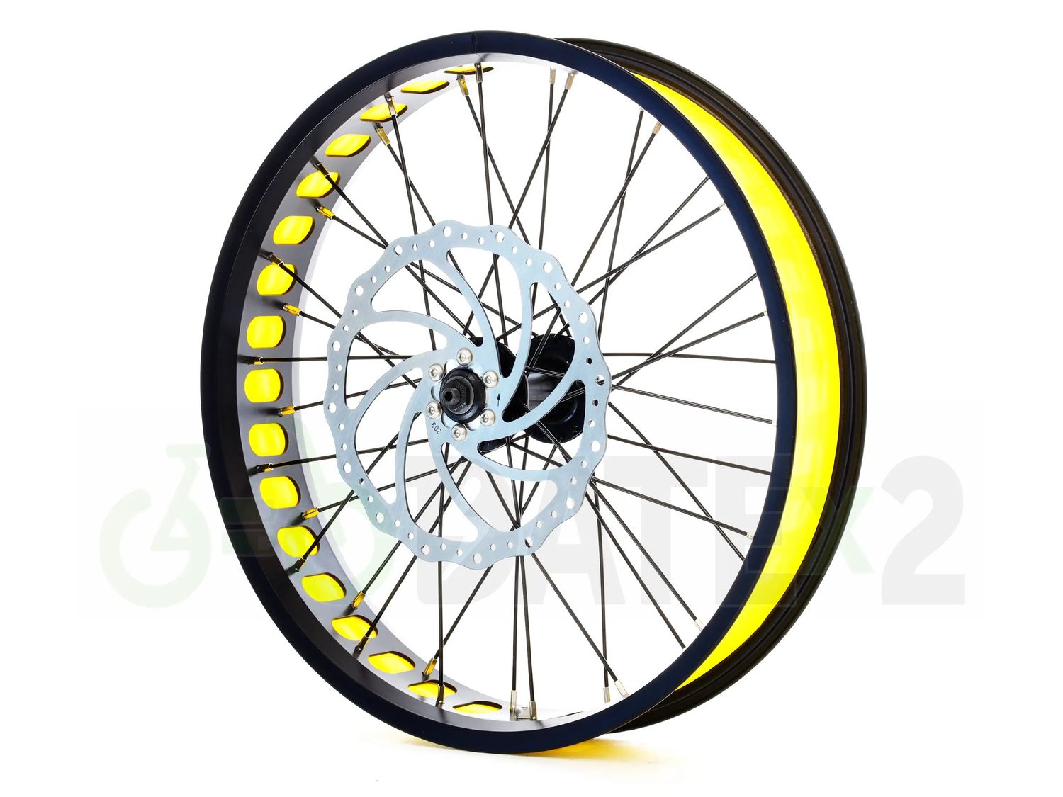 DATE Wx1F-GOLD proper 36 spokes, 204 bicycle front wheel with quick release &amp; gold rim tape