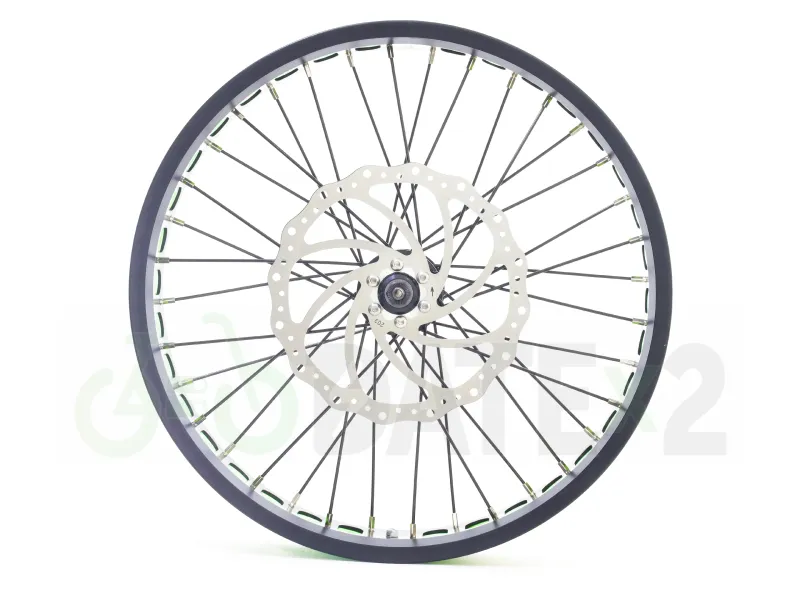 DATE Wx1F-GREEN proper 36 spokes, 204 bicycle front wheel with quick release &amp; green rim tape