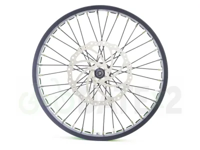 DATE Wx1F-GREEN Roue avant de vélo 36 rayons, 204 mm, avec blocage rapide et fond de jante vert