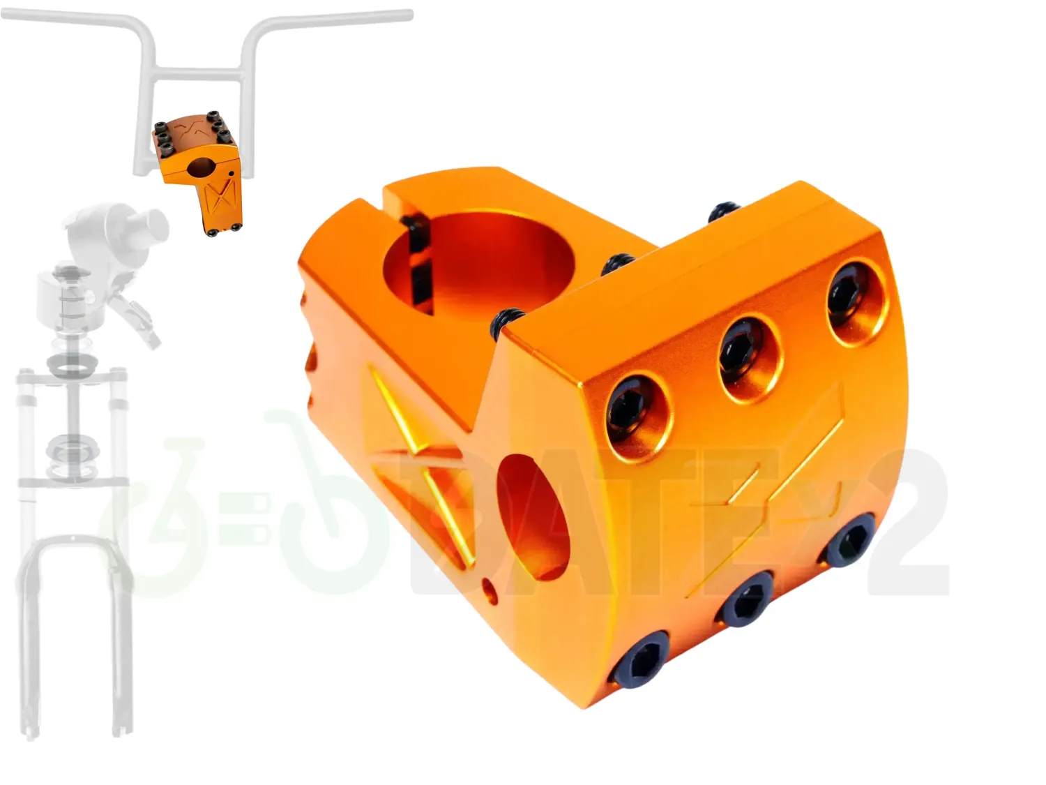 DATE X-TEMSx1-LOADER-ROSA-COPPER BMX loader clamp, 𝐗-𝐓𝐄𝐌𝐒𝐱𝟏 for BMX loader clamp: 𝐑𝐎𝐒𝐀-𝐂𝐎𝐏𝐏𝐄𝐑, 𝐇𝐞𝐚𝐝𝐬𝐞𝐭: Not Included, 𝐁𝐌𝐱𝟏 Handlebar: Not Included, Foldable BMX stem: Not Included, Air Fork: Not Included