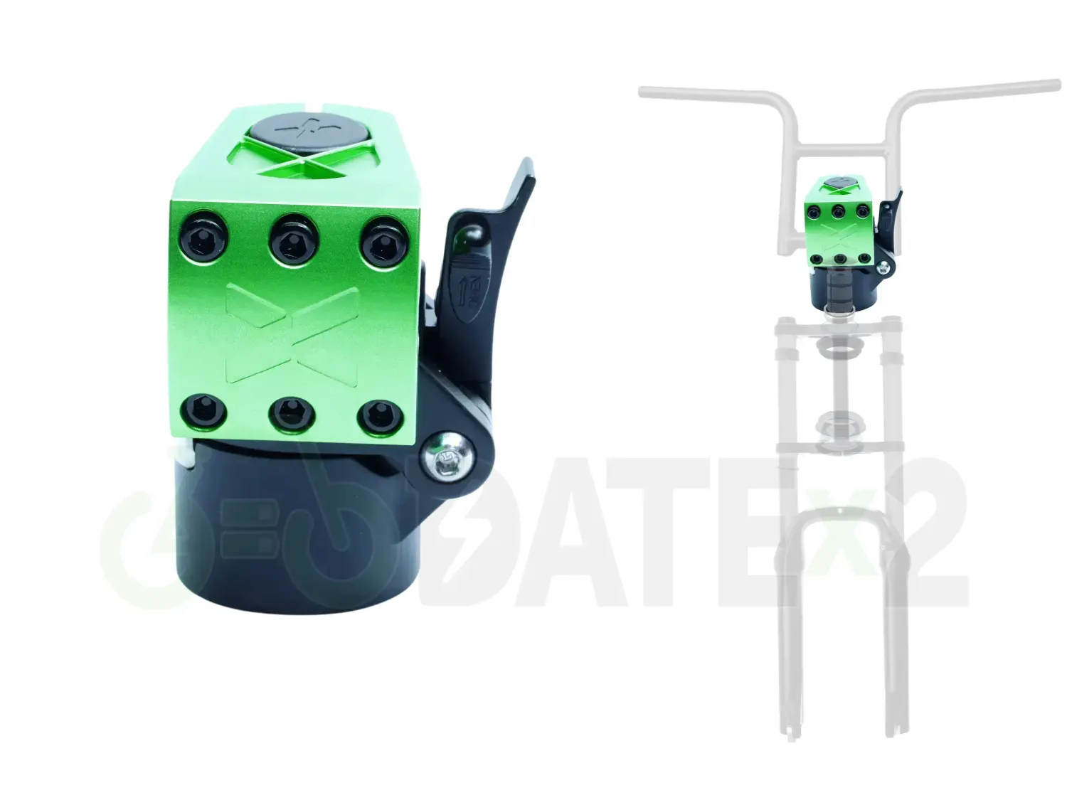 DATE X-TEMSx1-FOLDx1-DEEP-BLUE BMX faltbarer Vorbau und Loader, 𝐗-𝐓𝐄𝐌𝐒𝐱𝟏 für BMX-Ladeklemme: 𝐖𝐈𝐍𝐓𝐄𝐑-𝐆𝐑𝐄𝐄𝐍