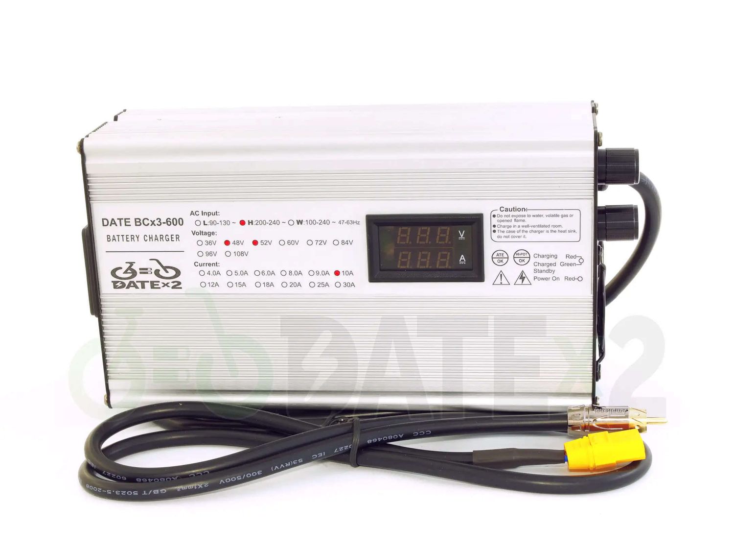 DATE BCx3 600W 110VAC Triple-Voltage 36V · 48V · 52V ebike professional charger