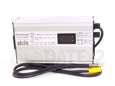 Cargador profesional para bicicletas eléctricas DATE BCx3 de 600W y 220VAC-UK, Triple Voltaje 36V · 48V · 52V  
