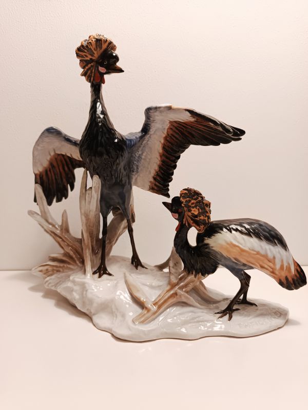 ROSENTHAL - Gekrönte Kraniche, Modellnummer 5235, Länge ca. 29