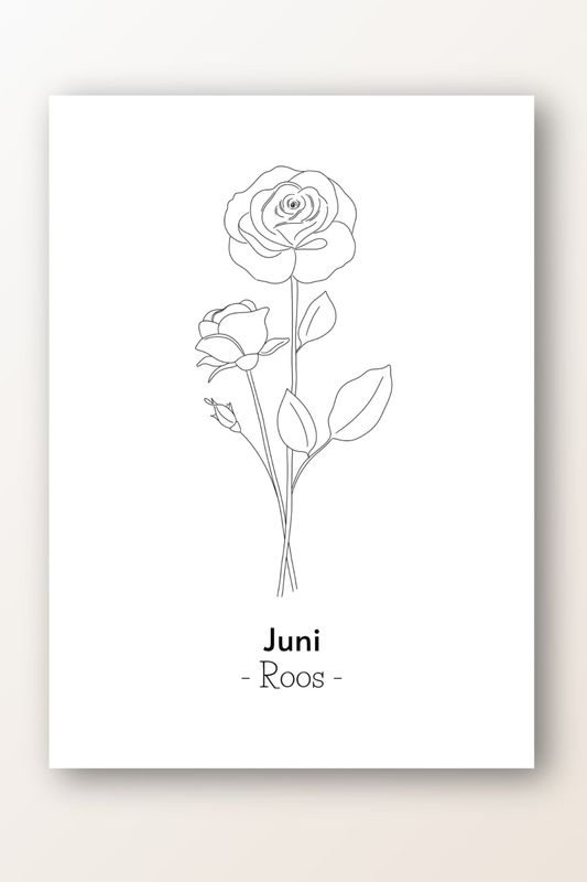 Kaart juni; roos