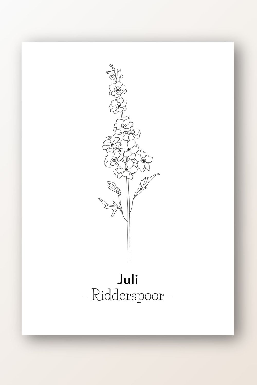 Kaart juli; ridderspoor