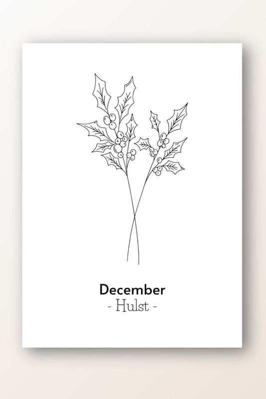 Kaart december; hulst