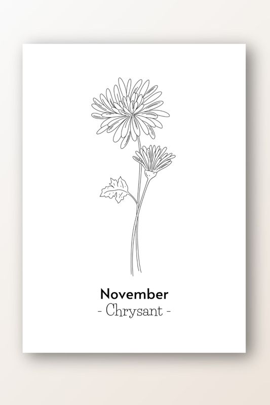 Kaart november; chrysant