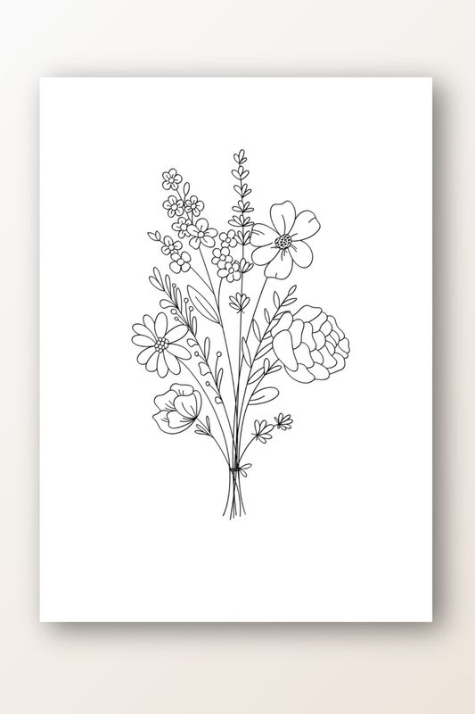 Kaart boeket bloemen