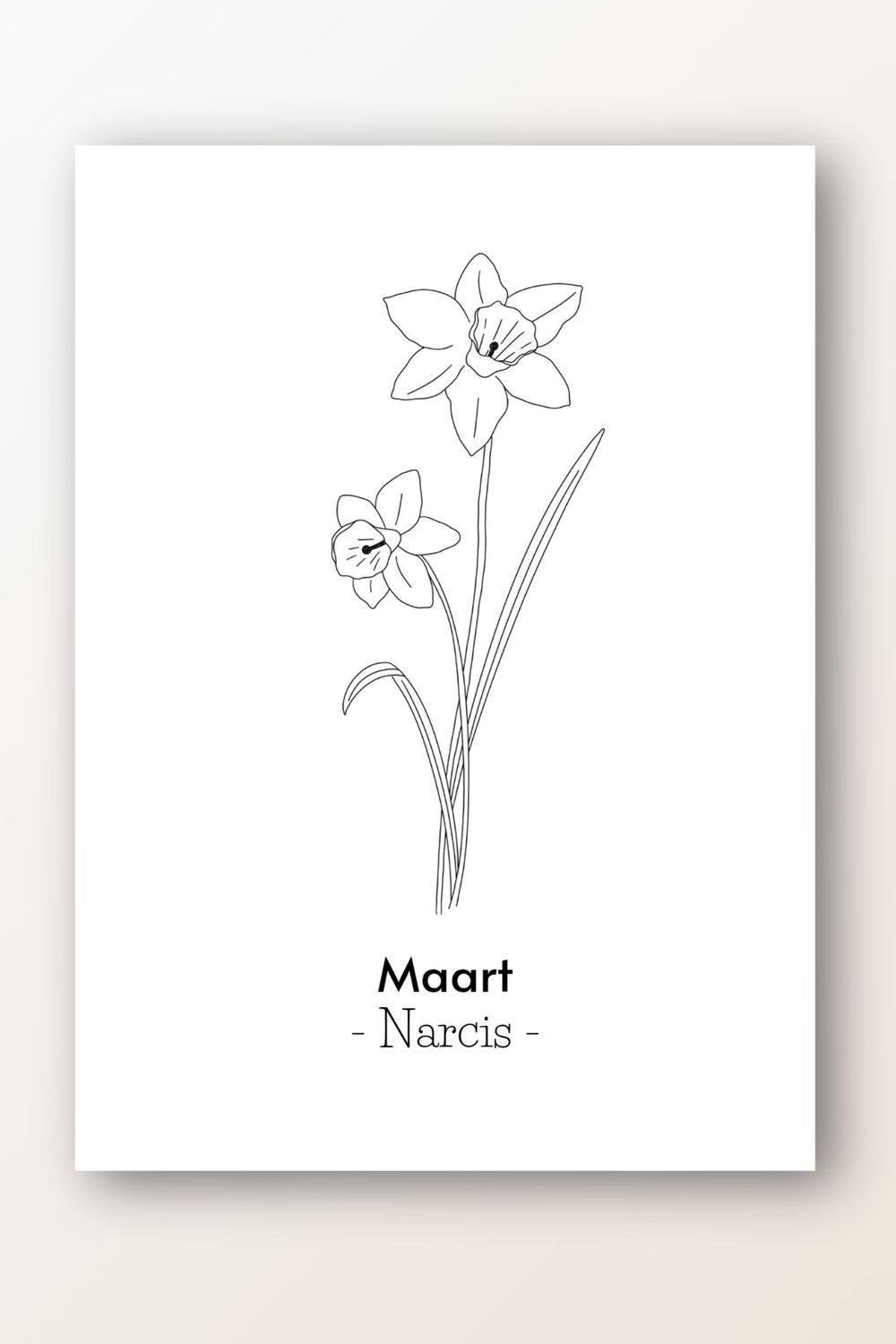 Kaart maart; narcis