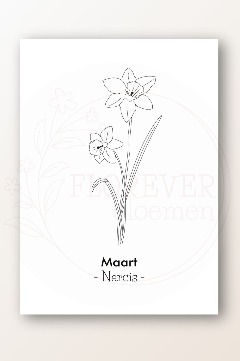 Kaart maart; narcis