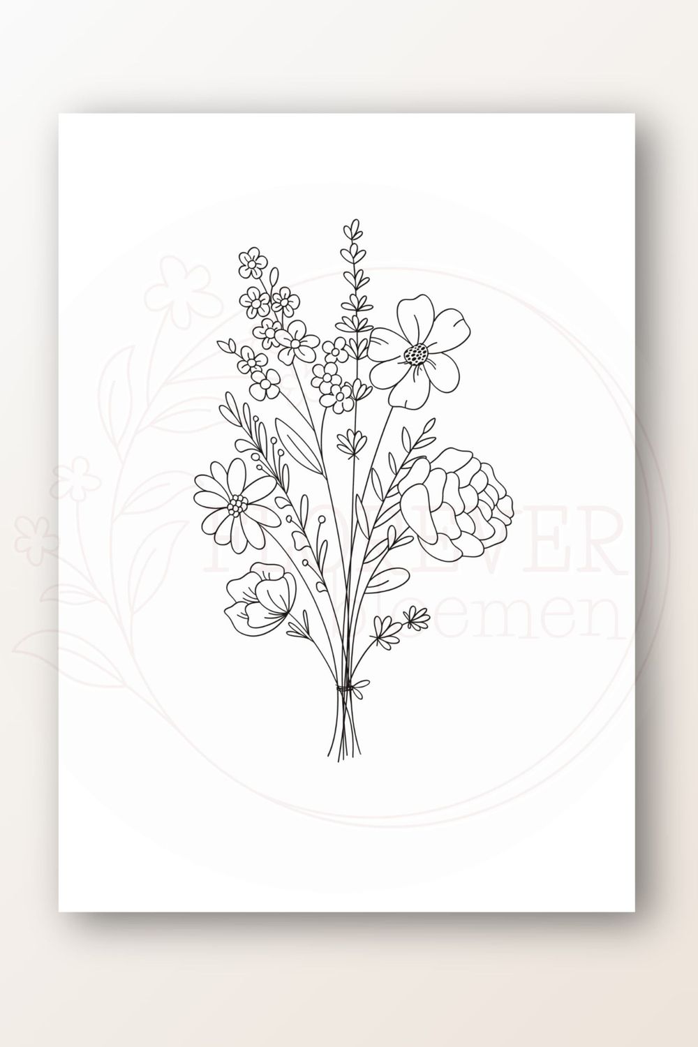 Kaart boeket bloemen