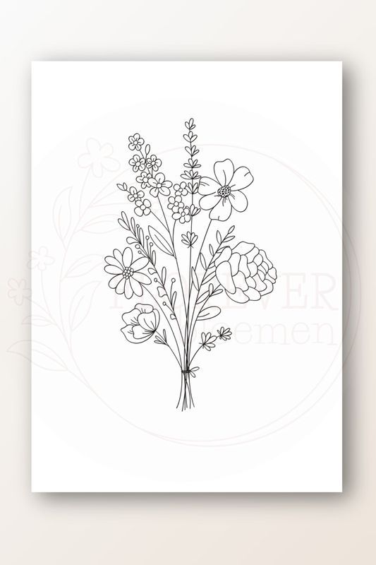 Kaart boeket bloemen