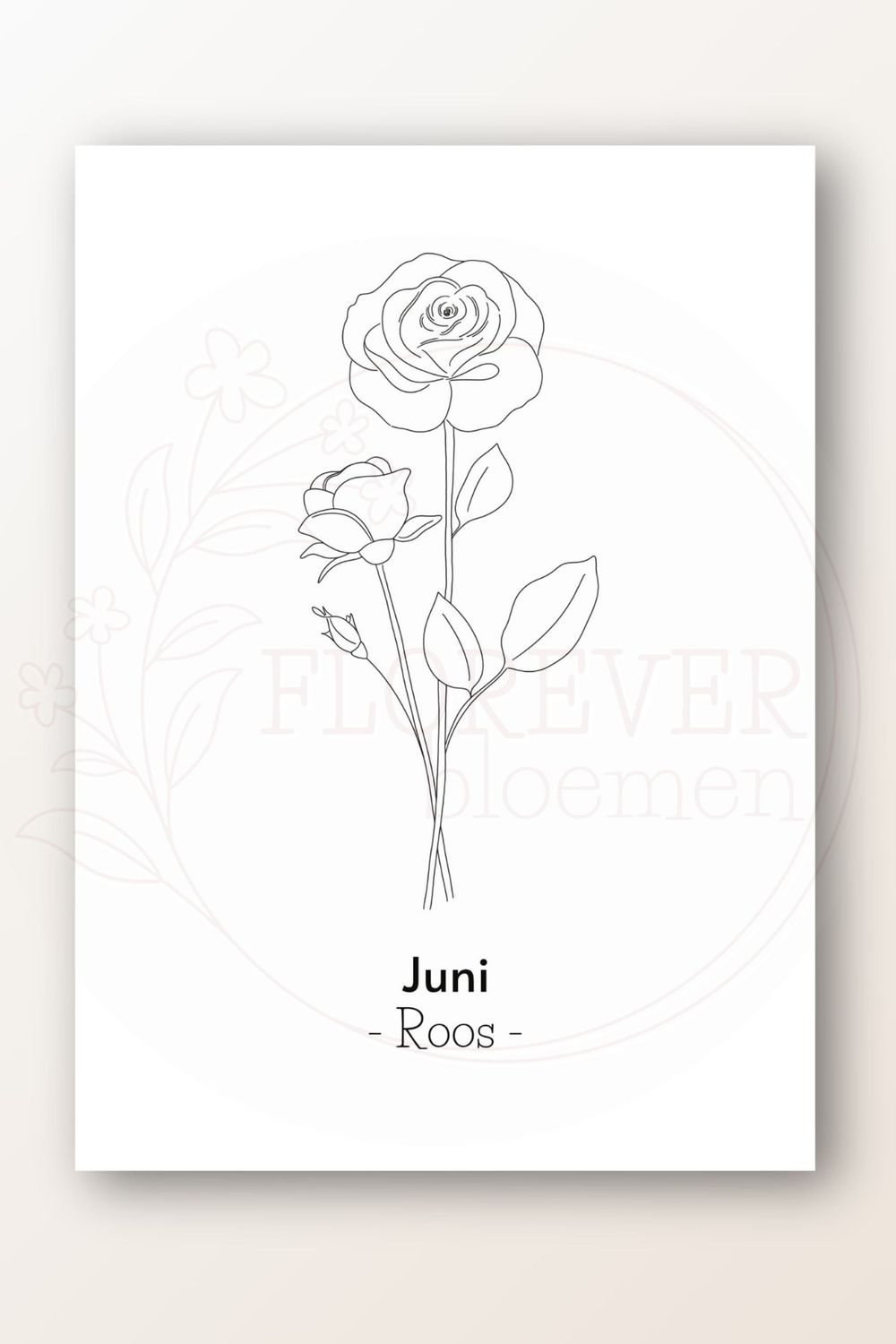 Kaart juni; roos