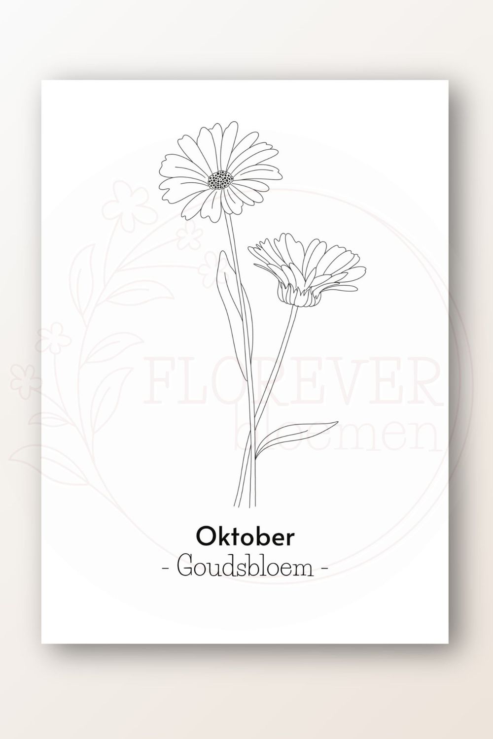 Kaart oktober; goudsbloem