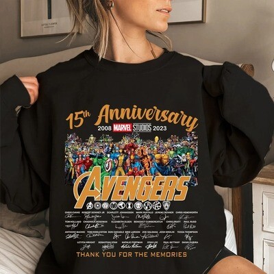 15th Anniversary 2008–2023 Avengers Thank You For The Memories Shirt, Avengers Assemble Shirt, Avengers Endgame Shirt, Marvel Studio Shirt