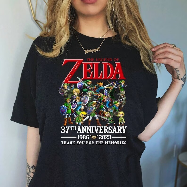 The Legend Of Zelda Shirt 37th Anniversary 1986-2023 Thank You For The Memories T Shirt Breath of the Wild Game Gaming Shirt