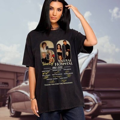 60 Years Of 1963 2023 Thank You For The Memories Signature Character T Shirt General Hospital Shirt