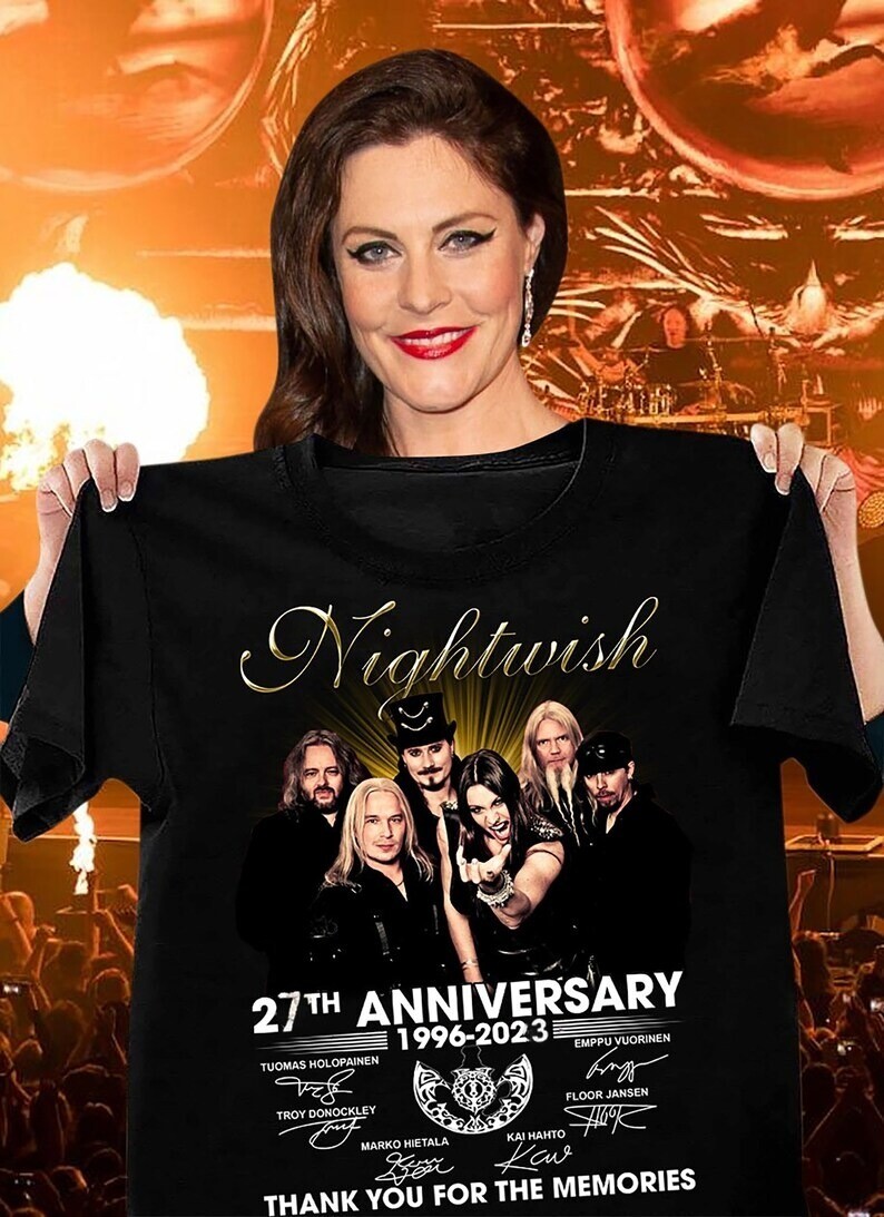 Nightwish 27th Anniversary 1996 – 2023 Thank You For The Memories T-Shirt,Nightwish Endless Forms Most Beautiful, nightwish fan signed