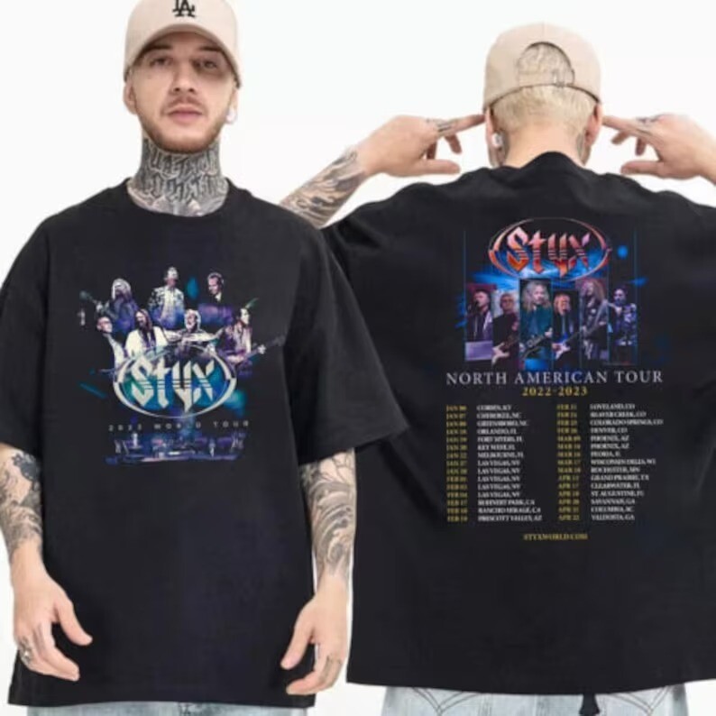 Styx North American Tour 2023 T-Shirt, Styx Tour 2023 Shirt, Styx Rock Tour 2023 Shirt, Styx Merch Shirt, Styx Music Festival T-Shirt