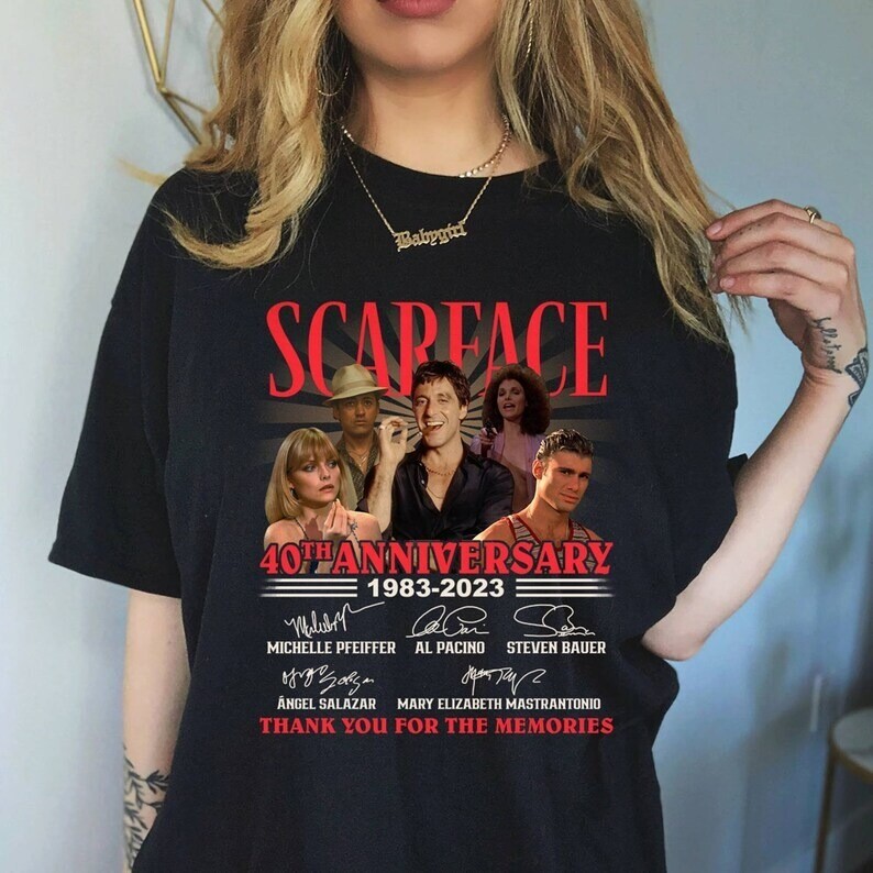 Scarface Shirt Vintage Scarface 1983-2023 Shirt Tony Montana Shirt Scarface 40th Aninversary Thank You For The Memories Shirt