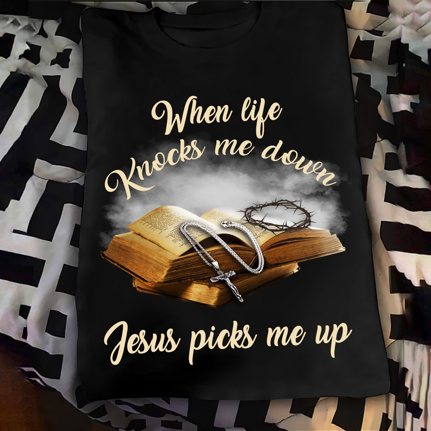 When Life Knocks Me Down Jesus Picks Me Up Shirt